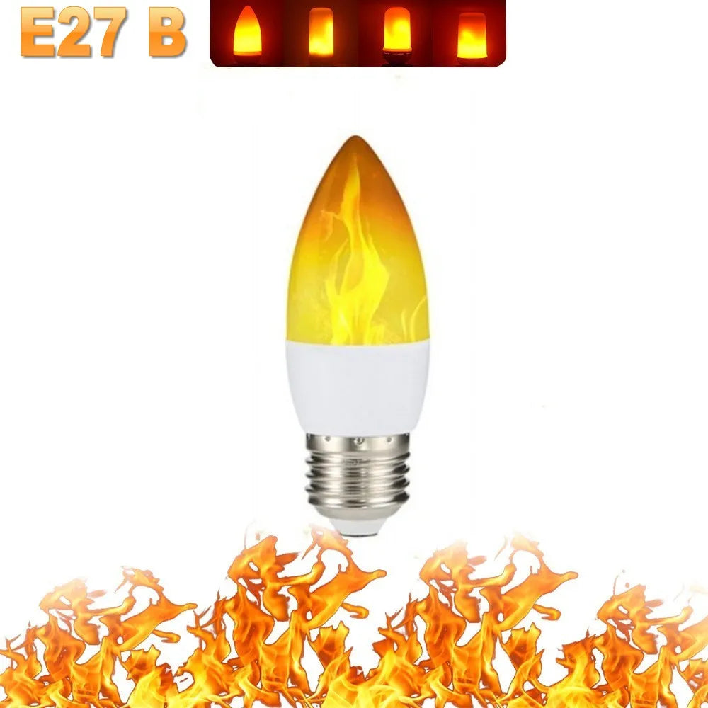 Shopdroplo LED Flame Light Bulb – 4 Modes Flickering Fire Effect for Party, KTV, Garden & Home Decor (E27/B22 Base)