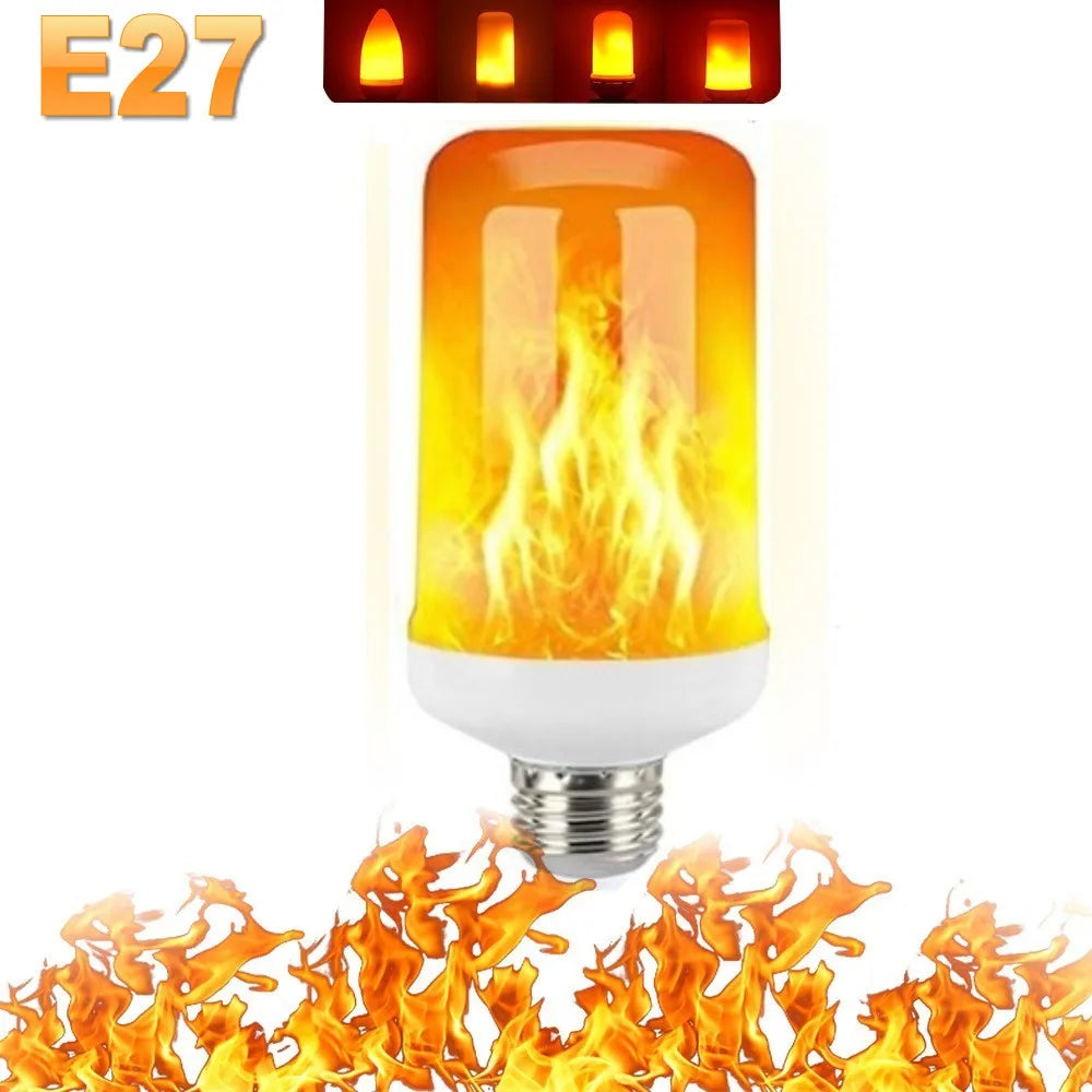 Shopdroplo LED Flame Light Bulb – 4 Modes Flickering Fire Effect for Party, KTV, Garden & Home Decor (E27/B22 Base)