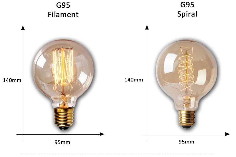 Shopdroplo Dimmable Edison Vintage Light Bulb – E27 40W 220V Retro Amber Glass Incandescent Lamp for Home Decor
