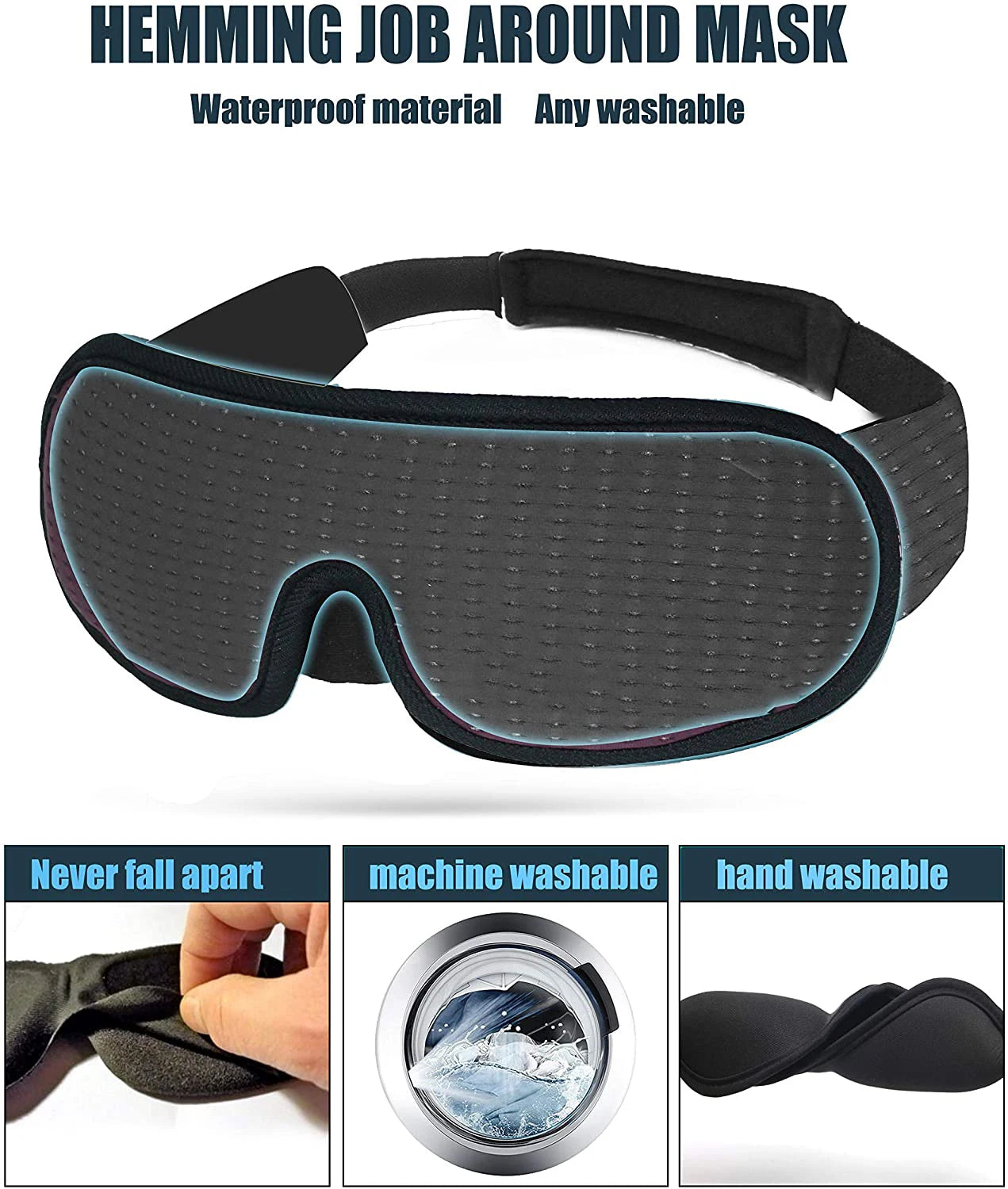 Shopdroplo 3D Sleep Eye Mask – Soft Padded Memory Foam Eyepatch for Total Light Block & Deep Sleep