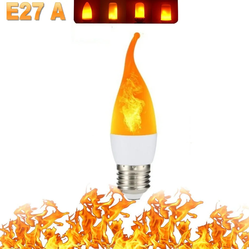 Shopdroplo LED Flame Light Bulb – 4 Modes Flickering Fire Effect for Party, KTV, Garden & Home Decor (E27/B22 Base)