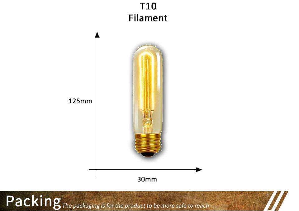 Shopdroplo Dimmable Edison Vintage Light Bulb – E27 40W 220V Retro Amber Glass Incandescent Lamp for Home Decor