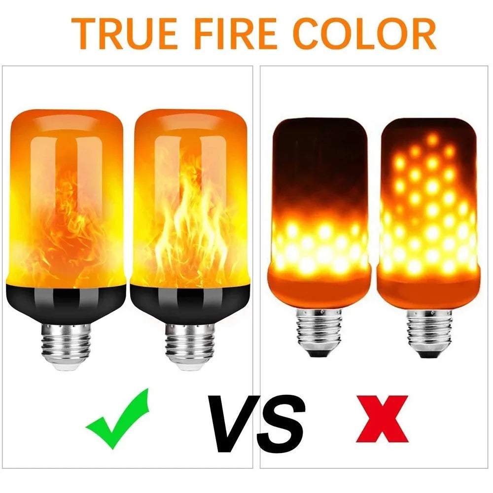 Shopdroplo LED Flame Light Bulb – 4 Modes Flickering Fire Effect for Party, KTV, Garden & Home Decor (E27/B22 Base)