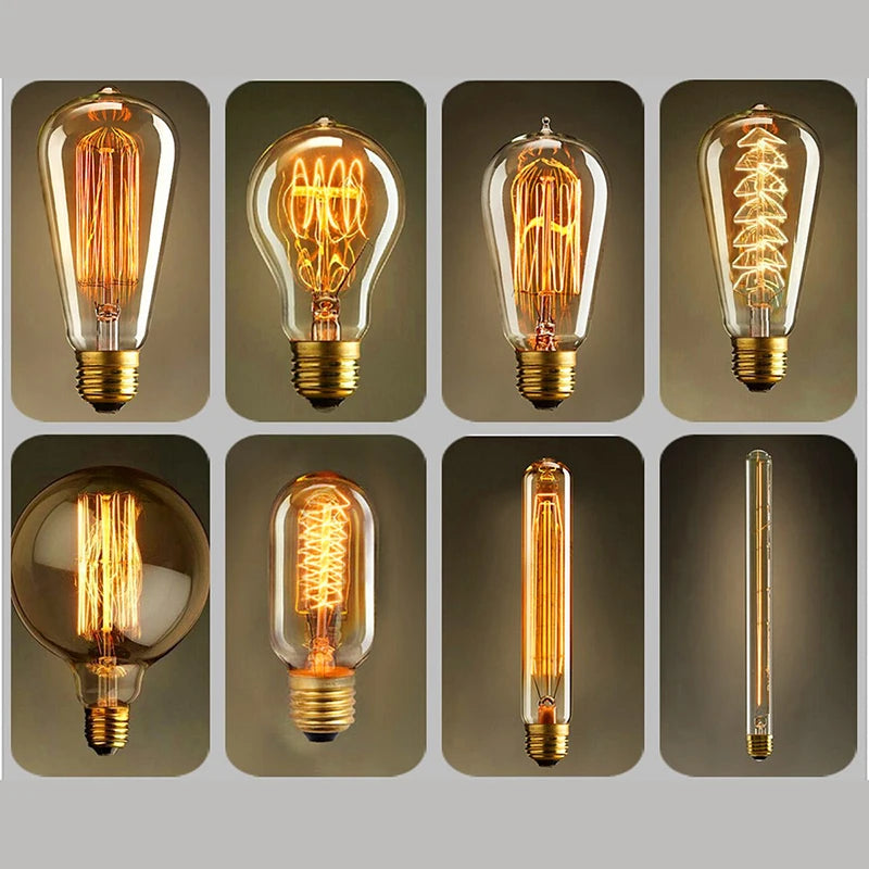 Shopdroplo Dimmable Edison Vintage Light Bulb – E27 40W 220V Retro Amber Glass Incandescent Lamp for Home Decor