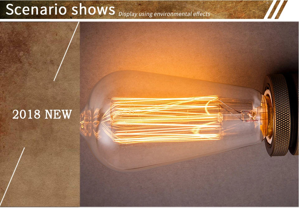 Shopdroplo Dimmable Edison Vintage Light Bulb – E27 40W 220V Retro Amber Glass Incandescent Lamp for Home Decor