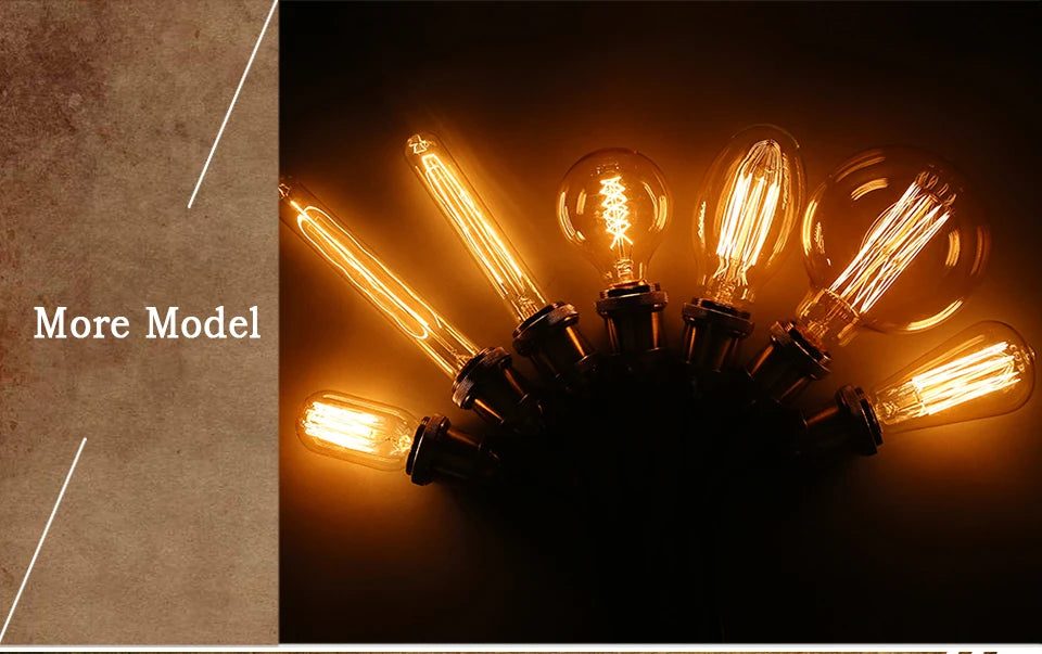 Shopdroplo Dimmable Edison Vintage Light Bulb – E27 40W 220V Retro Amber Glass Incandescent Lamp for Home Decor