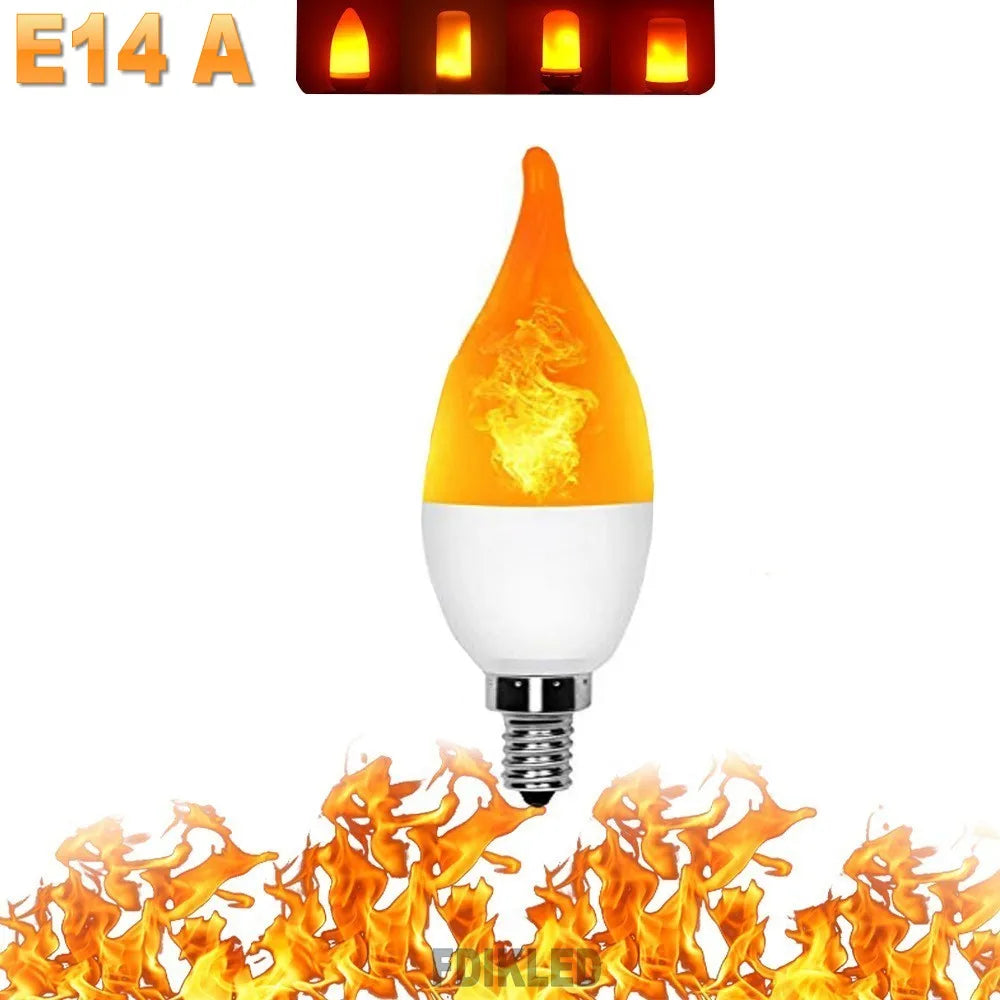 Shopdroplo LED Flame Light Bulb – 4 Modes Flickering Fire Effect for Party, KTV, Garden & Home Decor (E27/B22 Base)
