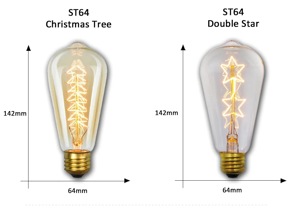 Shopdroplo Dimmable Edison Vintage Light Bulb – E27 40W 220V Retro Amber Glass Incandescent Lamp for Home Decor