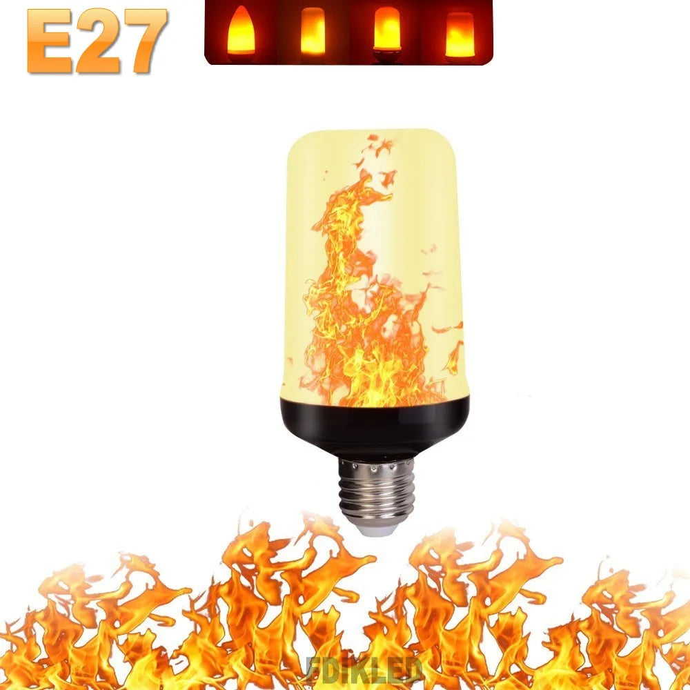 Shopdroplo LED Flame Light Bulb – 4 Modes Flickering Fire Effect for Party, KTV, Garden & Home Decor (E27/B22 Base)