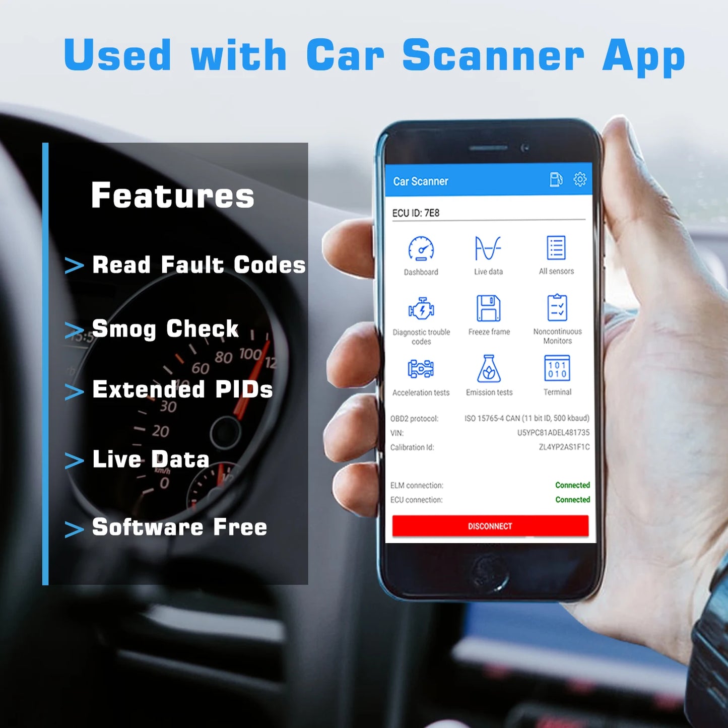 Shopdroplo Bluetooth OBD2 Scanner for Android – Check Engine Light & Diagnostic Tool