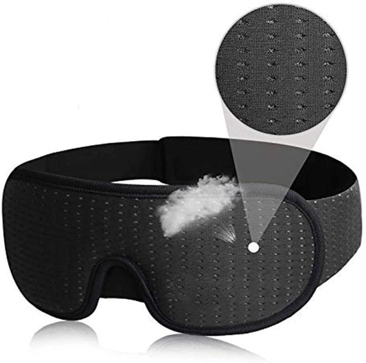 Shopdroplo 3D Sleep Eye Mask – Soft Padded Memory Foam Eyepatch for Total Light Block & Deep Sleep