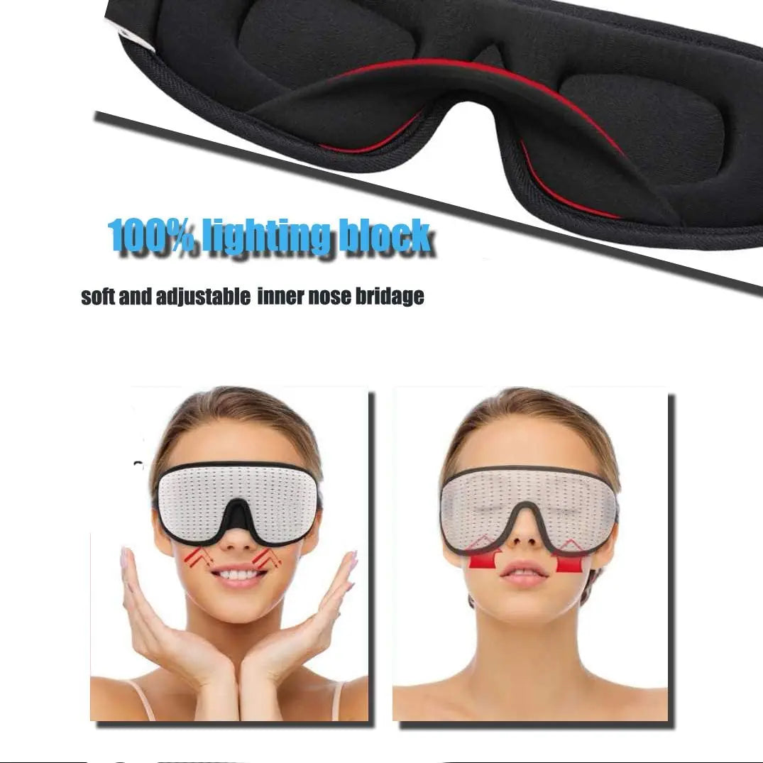 Shopdroplo 3D Sleep Eye Mask – Soft Padded Memory Foam Eyepatch for Total Light Block & Deep Sleep