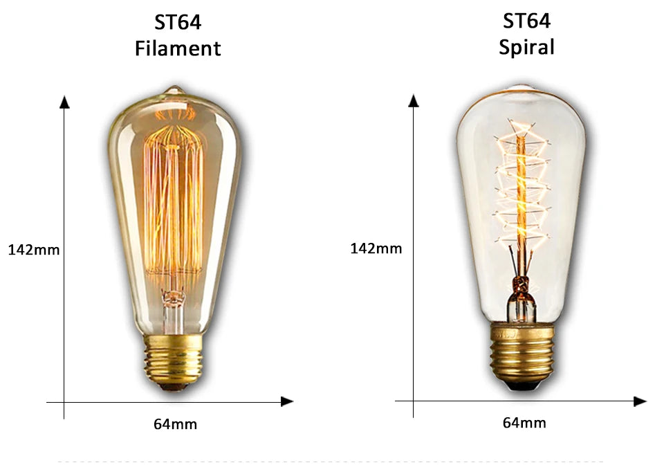 Shopdroplo Dimmable Edison Vintage Light Bulb – E27 40W 220V Retro Amber Glass Incandescent Lamp for Home Decor