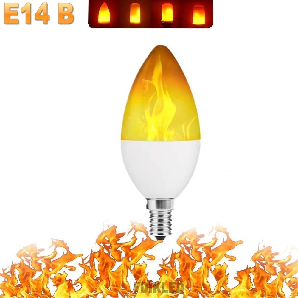 Shopdroplo LED Flame Light Bulb – 4 Modes Flickering Fire Effect for Party, KTV, Garden & Home Decor (E27/B22 Base)