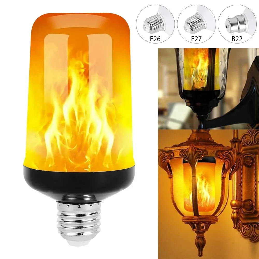 Shopdroplo LED Flame Light Bulb – 4 Modes Flickering Fire Effect for Party, KTV, Garden & Home Decor (E27/B22 Base)