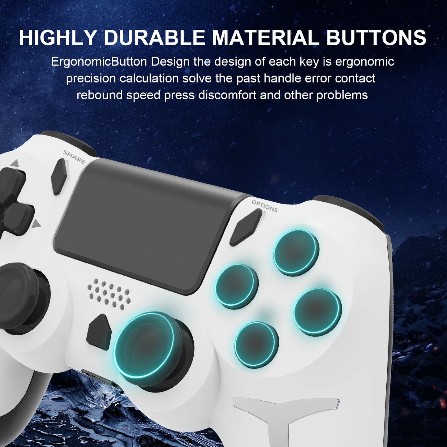 Shopdroplo GAMINJA Wireless Bluetooth Gamepad – Dual Vibration PS4/PS3/PC Controller with Touchpad & 6-Axis Motion Sensor