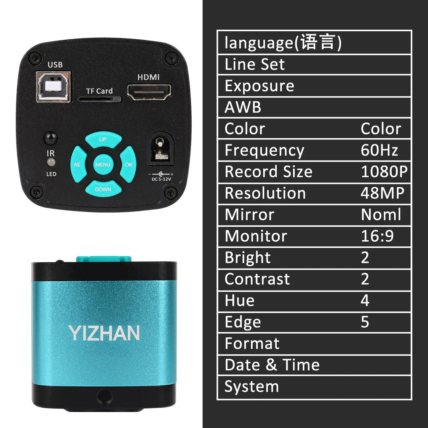 Shopdroplo YIZHAN 48MP 4K Soldering Microscope – HDMI/USB Digital Video Microscope with 150X Lens, LED Light & Adjustable Stand