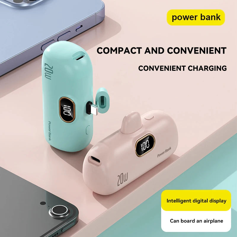 Shopdroplo™ 30000mAh Capsule Power Bank – Mini Fast Charger for iPhone, Samsung, Xiaomi, Huawei & More
