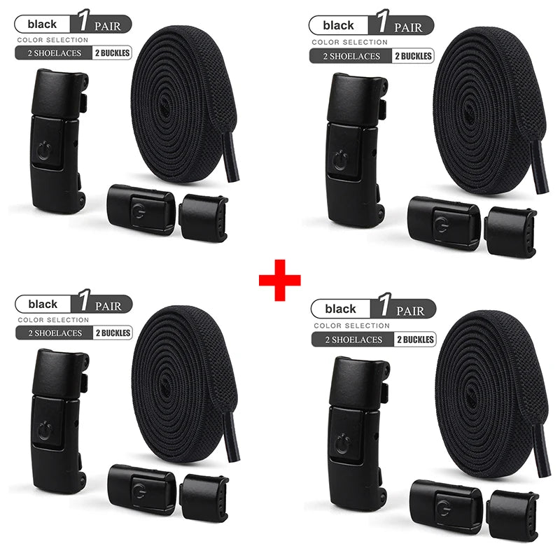 Shopdroplo™ No-Tie Elastic Shoe Laces – 8mm Flat Press Lock Shoelaces for Adults & Kids (1 Pair)