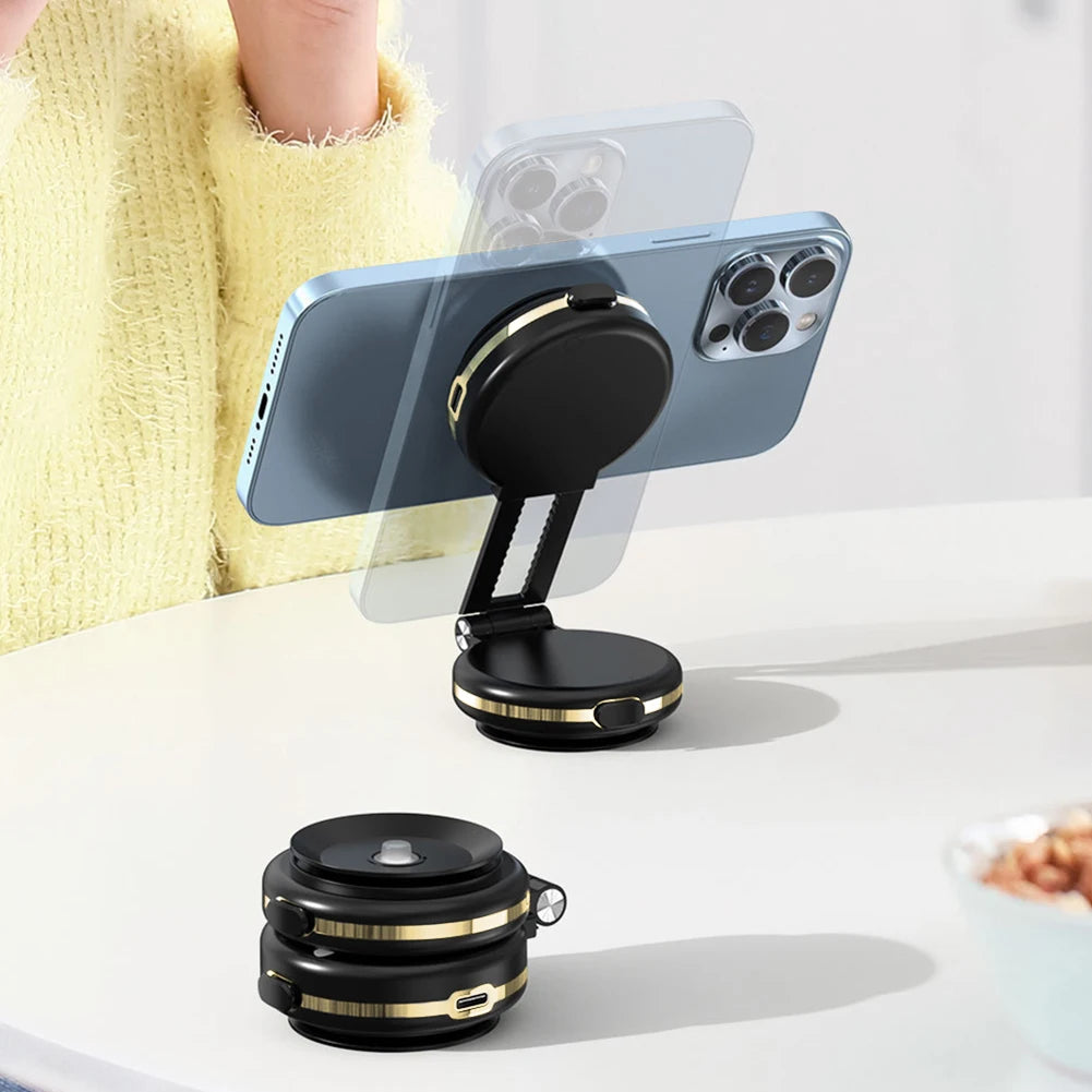 Shopdroplo 360° Adjustable Magnetic Car Phone Holder Stand – Dual-Sided Vacuum Suction Cup Bracket for iPhone, Xiaomi & More