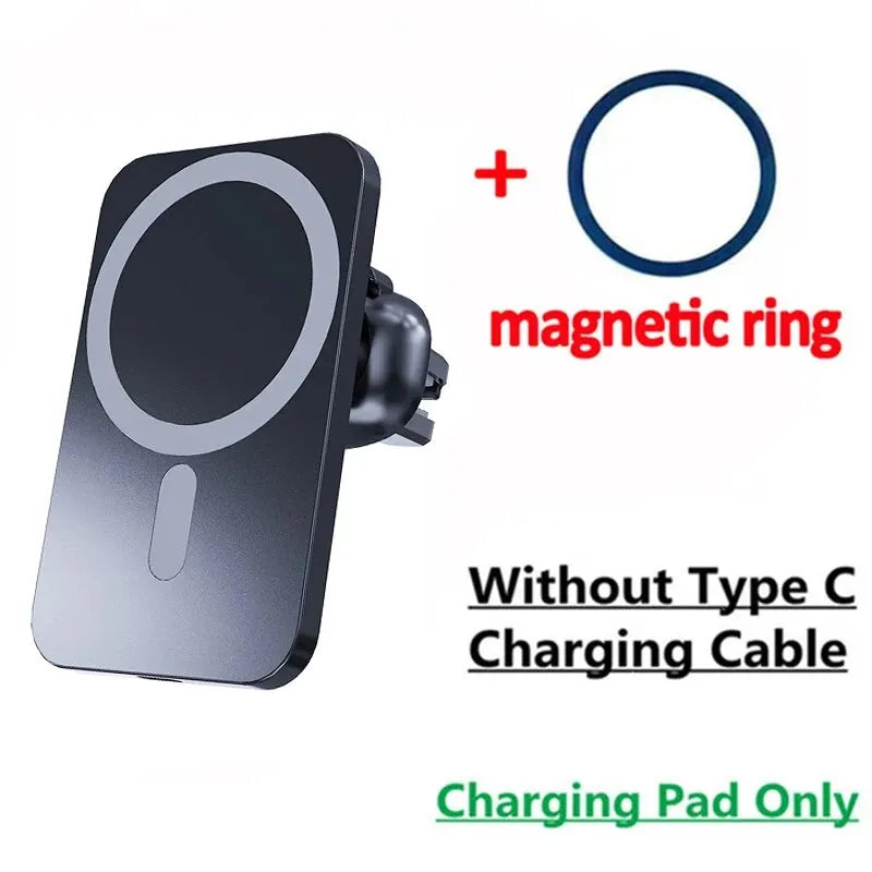 Shopdroplo 30W Magnetic Car Wireless Charger – Fast Charging Holder Stand for iPhone 12-15 Series, MacSafe Compatible