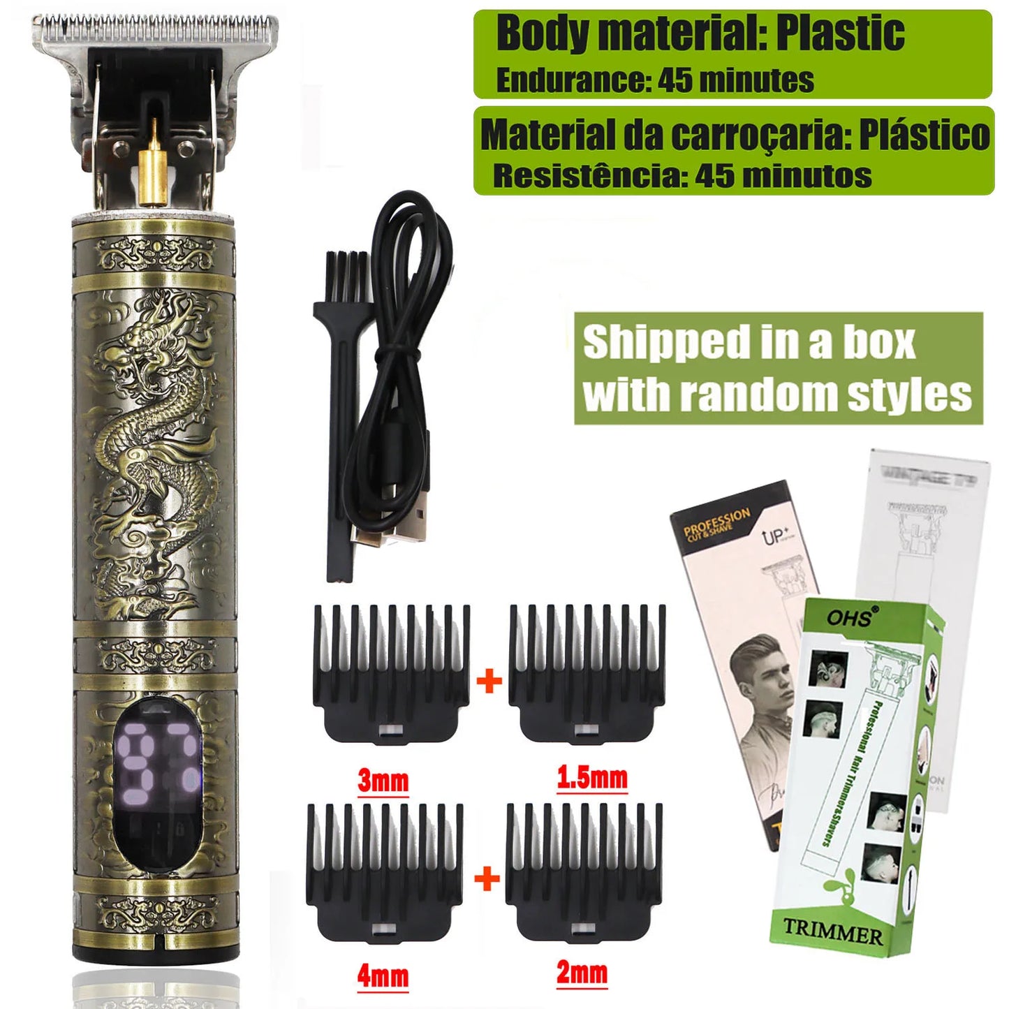 Shopdroplo™ T9 Electric Hair & Beard Clipper – Zero-Gap Trimmer for Men, Cordless Shaving & Haircut Machine