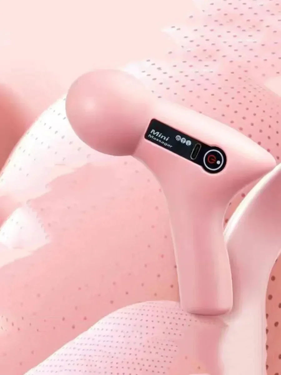 Shopdroplo™ Mini LCD Fascia Massage Gun – 6 Heads Deep Tissue Massager for Neck, Feet & Full Body (USB Rechargeable)