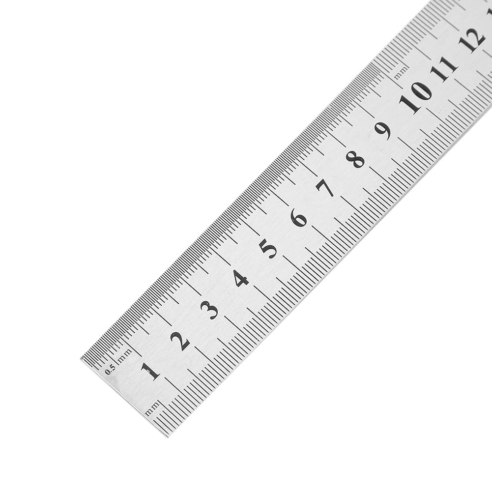 Shopdroplo Stainless Steel Double-Sided Precision Ruler – Metric & Imperial Measuring Tool (15cm to 50cm)