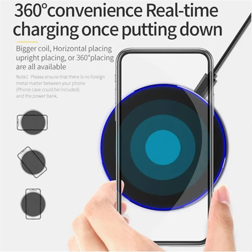 Shopdroplo™ 100W Fast Wireless Charging Pad – Slim Charger for iPhone, Samsung, Xiaomi & More