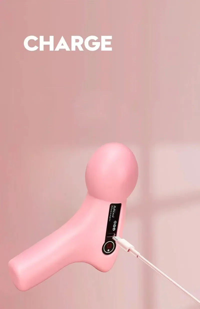 Shopdroplo™ Mini LCD Fascia Massage Gun – 6 Heads Deep Tissue Massager for Neck, Feet & Full Body (USB Rechargeable)