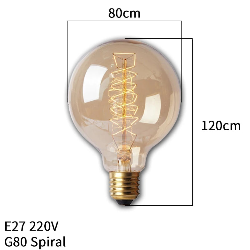 Shopdroplo Dimmable Edison Vintage Light Bulb – E27 40W 220V Retro Amber Glass Incandescent Lamp for Home Decor