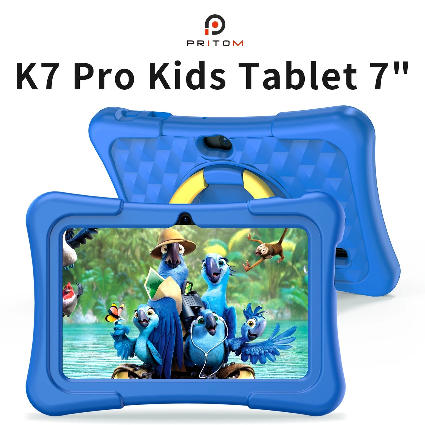 Shopdroplo Kids Tablet – 7” Android 11 with Educational Apps, Dual Camera, Case Included