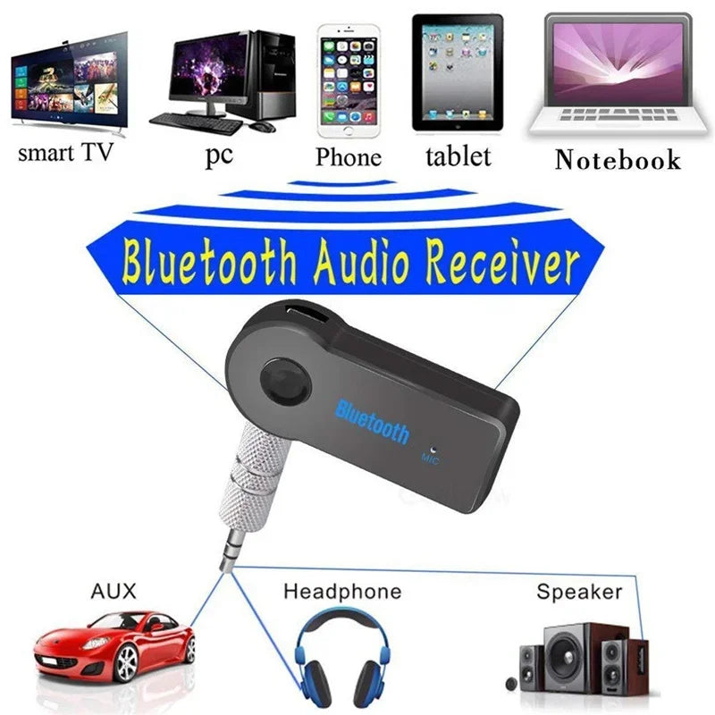 Shopdroplo™ 2-in-1 Bluetooth 5.0 Audio Adapter – Wireless Transmitter & Receiver with 3.5mm AUX for Car, Headphones & Speakers