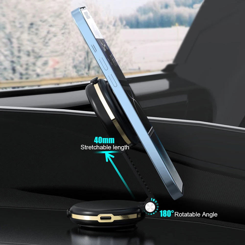 Shopdroplo 360° Adjustable Magnetic Car Phone Holder Stand – Dual-Sided Vacuum Suction Cup Bracket for iPhone, Xiaomi & More