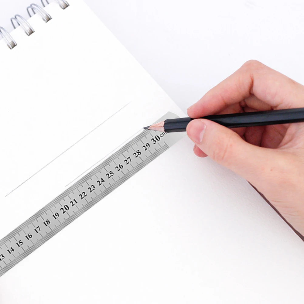 Shopdroplo Stainless Steel Double-Sided Precision Ruler – Metric & Imperial Measuring Tool (15cm to 50cm)