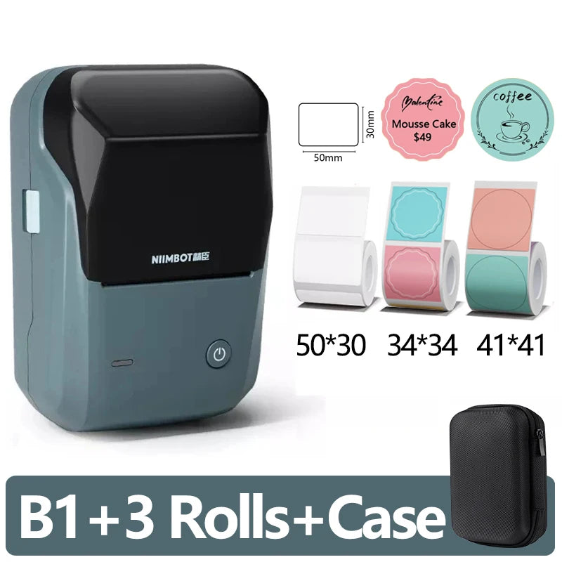 Shopdroplo Mini Label Thermal Printer Niimbot B1 Portable Bluetooth Sticker & Tag Printer