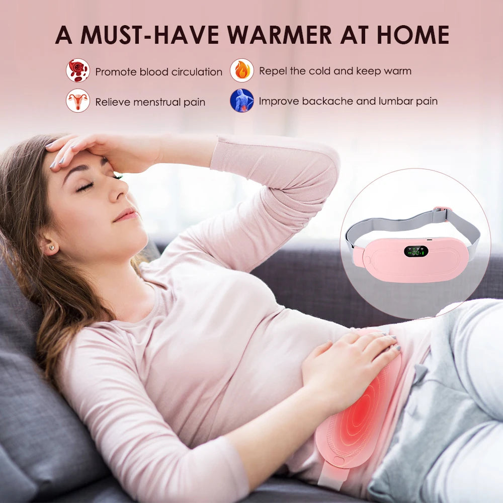 Shopdroplo™ Electric Period Cramp Relief Massager Belt – Heating & Vibration Therapy