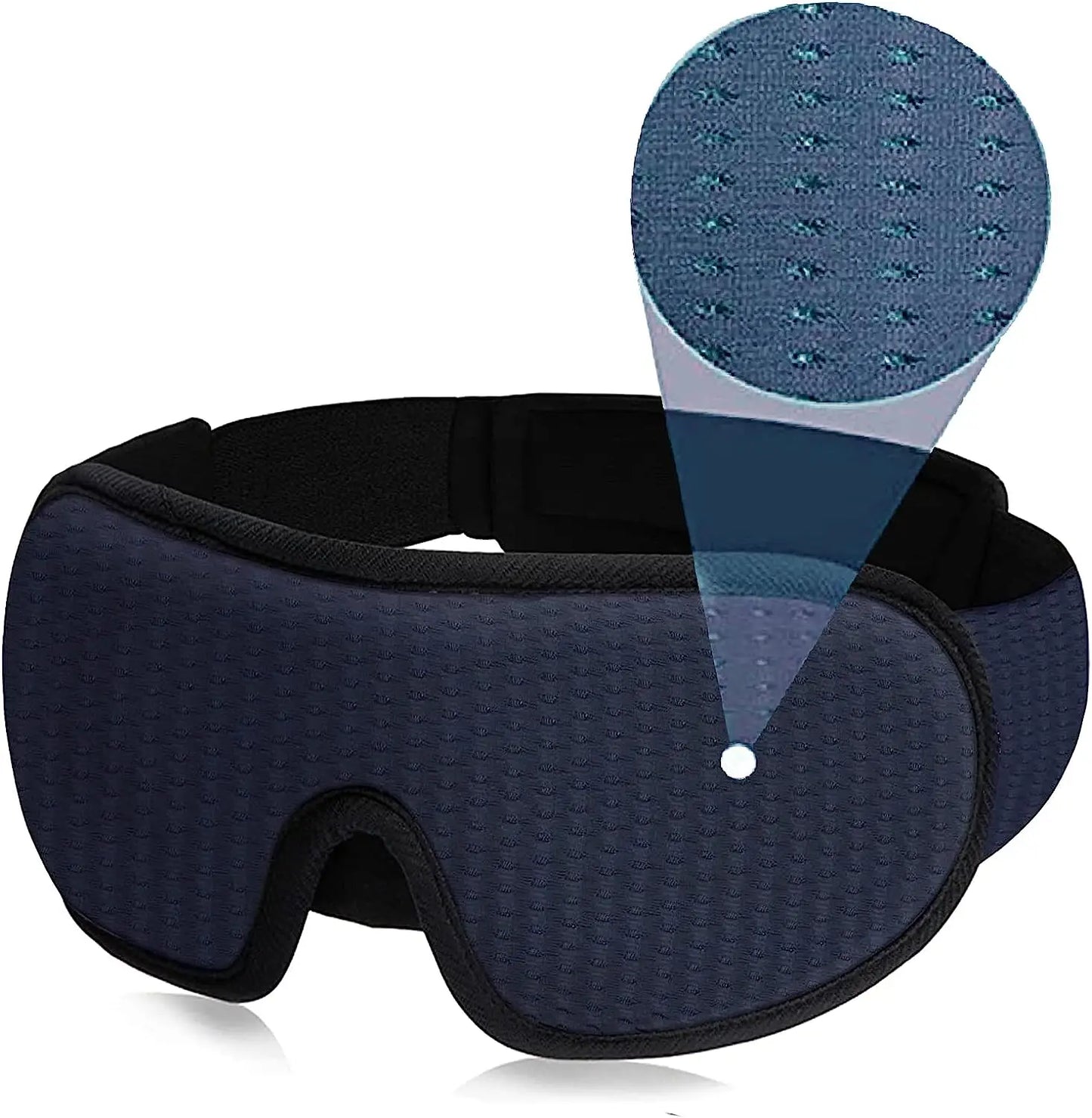 Shopdroplo 3D Sleep Eye Mask – Soft Padded Memory Foam Eyepatch for Total Light Block & Deep Sleep