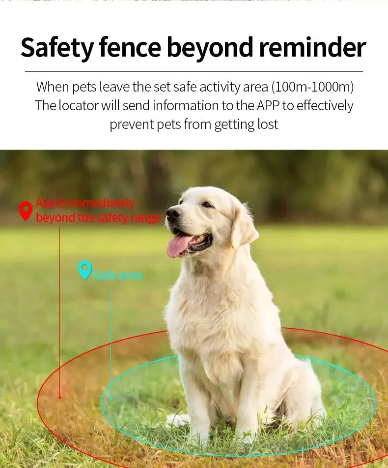 Shopdroplo Waterproof Pet GPS Tracker – Real-Time Location, Adjustable Collar, Remote Control Locator for Cats & Dogs (GSM, AGPS)