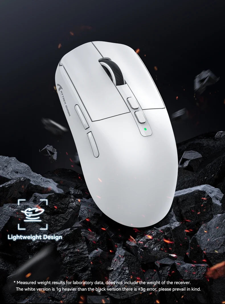 Shopdroplo X6 Wireless Bluetooth Gaming Mouse – PixArt PAW3395, RGB Touch Charging Base, 26K DPI, Tri-Mode Macro Mouse