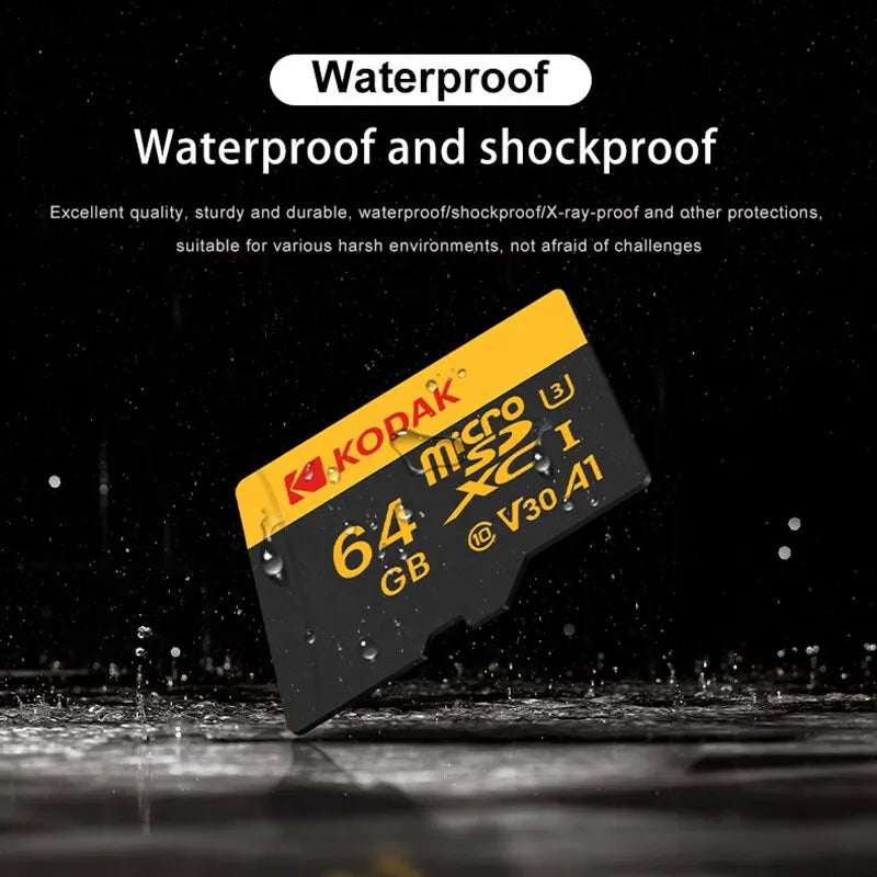 Shopdroplo™ Kodak MicroSD Memory Card – Up to 512GB U3 V30 TF Card for 4K Video, Phones, Cameras & Drones