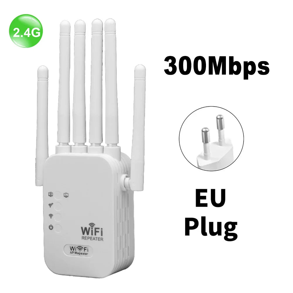 Shopdroplo 1200Mbps Dual Band WiFi Repeater – 2.4G & 5G Wireless Signal Booster with 6 High Gain Antennas
