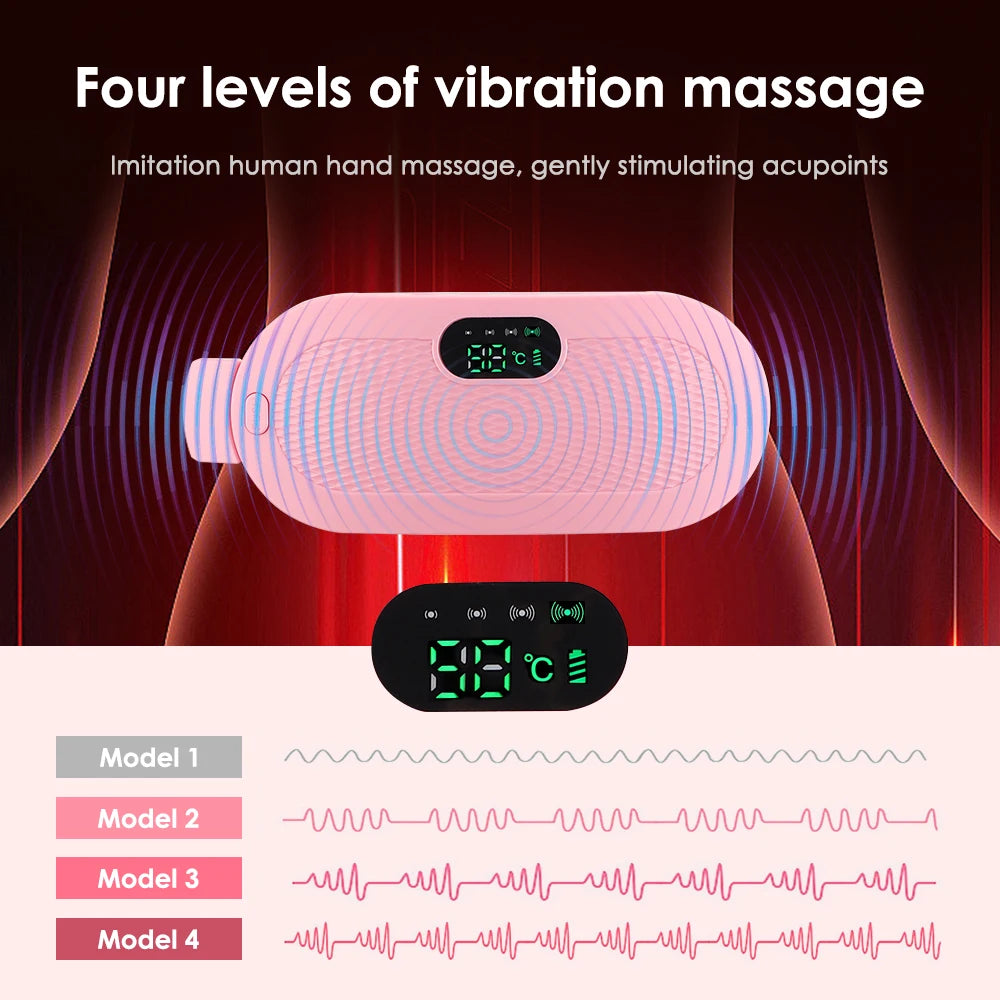 Shopdroplo™ Electric Period Cramp Relief Massager Belt – Heating & Vibration Therapy