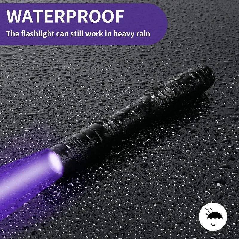 Shopdroplo™ UV Flashlight 395nm – Mini Ultraviolet Torch with Clip for Pet Urine, Scorpion, & Stain Detection