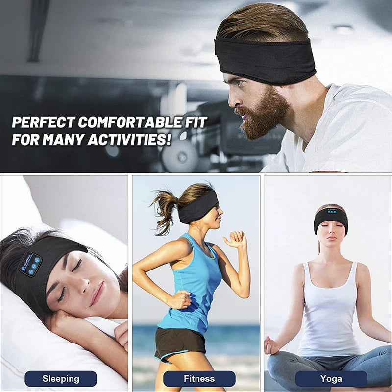Shopdroplo Fone Bluetooth Earphones Sports Sleeping Headband Wireless Music Eye Mask