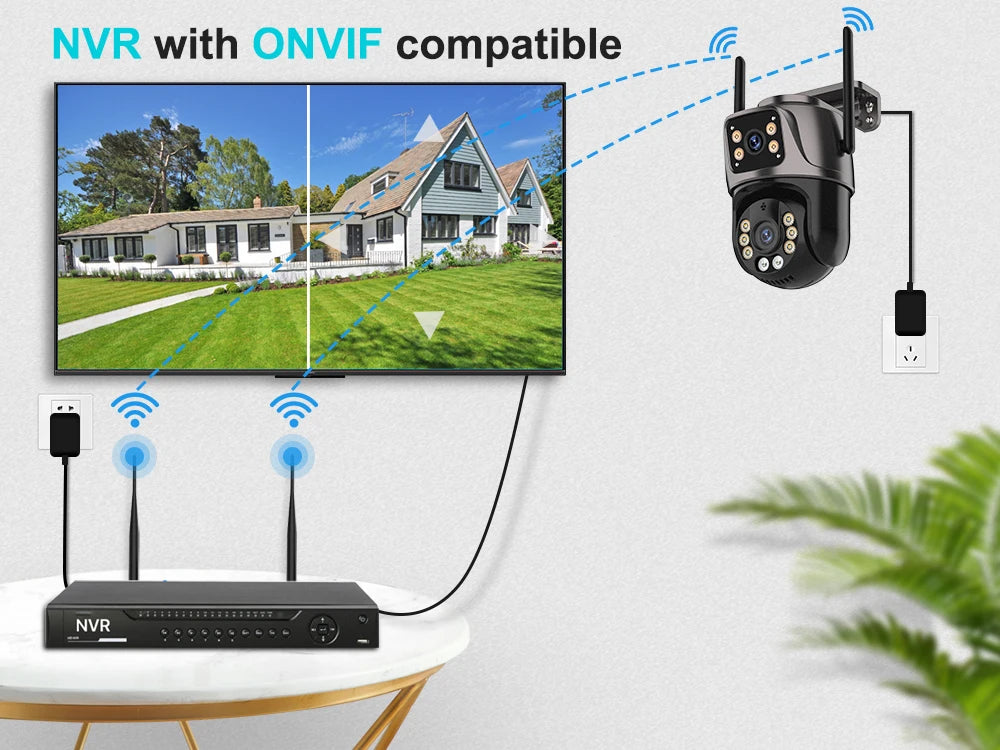 Shopdroplo™ 4K 8MP WiFi PTZ Outdoor Security Camera – Dual Lens, AI Auto Tracking, Night Vision, IP66 Waterproof