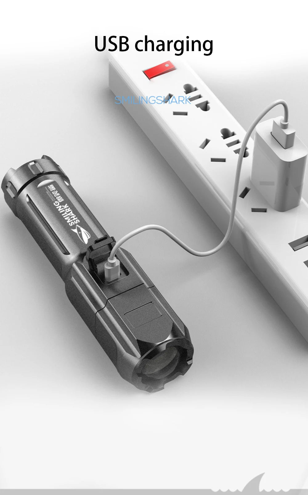 Shopdroplo Powerful LED Flashlight – 100000 Lumens USB Rechargeable Waterproof Zoom Torch for Outdoor Hunting, Camping & Fishing