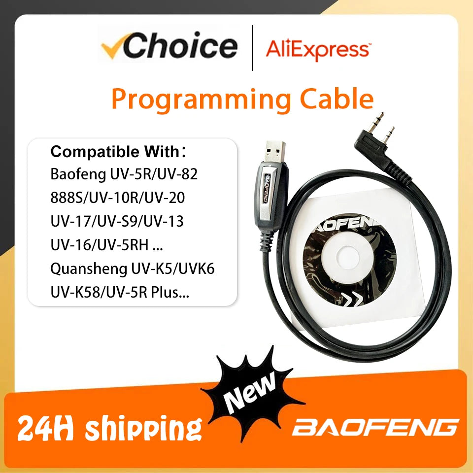 Shopdroplo™ USB Programming Cable – Compatible with Baofeng, Quansheng, TYT Radios (1/2PCS)