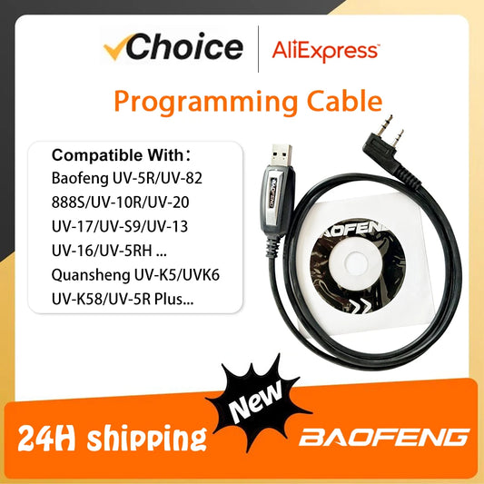 Shopdroplo™ USB Programming Cable – Compatible with Baofeng, Quansheng, TYT Radios (1/2PCS)