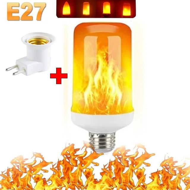 Shopdroplo LED Flame Light Bulb – 4 Modes Flickering Fire Effect for Party, KTV, Garden & Home Decor (E27/B22 Base)